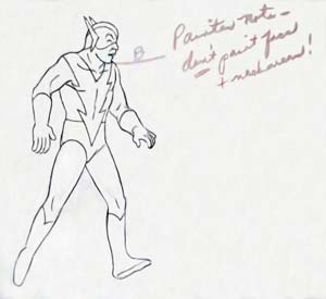 Super Friends - Black Vulcan Original Production Drawing