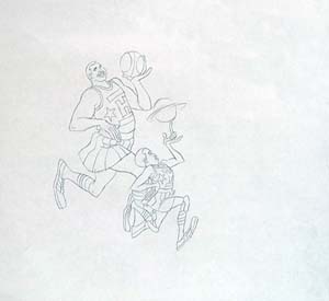 Harlem Globetrotters Original Production Drawing 1