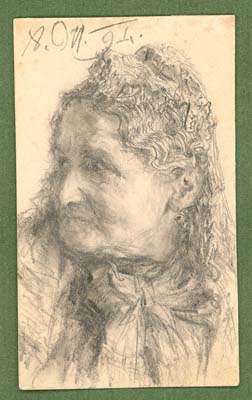 Adolph von Menzel [ German , 1815-1905 ] THE WIFE OF THE ARTIST , JOSEPH ISRAEL