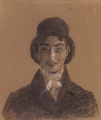 Adolphe-Felix Cals (French 1810-1880). Portrait of the Artist on a good day (self portrait), ca 1840. Black chalk. 267x225mm