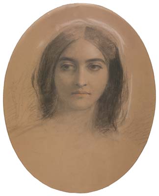 John _ Spanish _ Phillip [ Scottish , 1817 - 1867 ]  PORTRAIT OF A WOMAN , ca 1850 , colored chalks , 460 x 385 mm