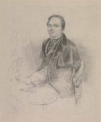 Louis Joseph Cesar Ducornet [French, 1806-1856] SELF-PORTRAIT, BORN WITHOUT ARMS