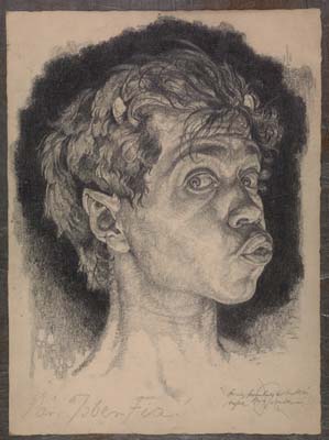 Nicholas Sternberg [ Hungarian , 1901- 1960's ] SELF PORTRAIT AS PAN