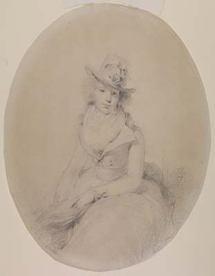 Sir Thomas Lawrence (1769-1830). The Artist's Sister, Lucy Lawrence, 1791. Graphite. 220 x 165mm (oval)